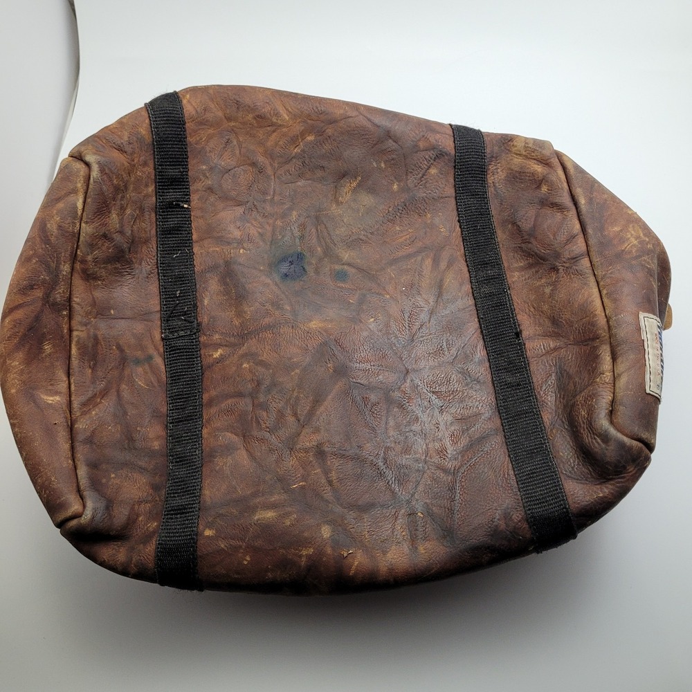 Vintage Nokona Leather Bag Travel Overnight Duffle Carry On Rare - Picture 8 of 14